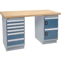 Heavy-Duty Workbench, Door & Drawers, 1500 lbs. Cap., 72" W x 36" D, 34" H Fastek