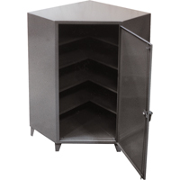 Corner Cabinets, Steel, 4 Shelves, 72" H x 48" W x 24" D, Grey FG850 | Fastek