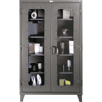 Clearview Cabinets, Steel, 4 Shelves, 60" H x 48" W x 24" D FG851 | Fastek