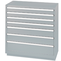 Drawer Cabinets, 7 Drawers, 40-1/4" W x 22-1/2" D x 41-3/4" H, Grey Fastek