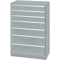 Drawer Cabinets, 7 Drawers, 40-1/4" W x 22-1/2" D x 59-1/2" H, Grey Fastek