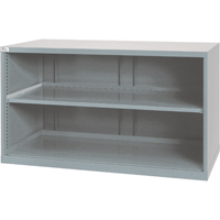 Shelf Cabinets, Steel, 33-1/2" H x 56-1/2" W x 28-1/2" D, Light Grey Fastek