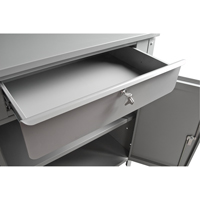 Cabinet Style Shop Desk, 34-1/2" W x 30" D x 53" H, Grey Fastek