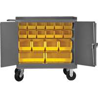 Mobile Workbench Cabinet with Bins, Steel Surface Fastek