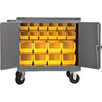 Mobile Bench Cabinet with Bins, Steel Surface FI856 | Fastek