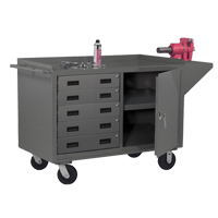 Mobile Workbench Cabinet, Steel Surface Fastek