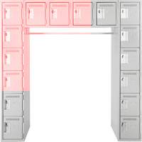 Arche de casiers &eacute;conomiques assembl&eacute;s Clean Line, 16 niveaux, Bloc de 3, 18" x 72" x 12", Acier Fastek