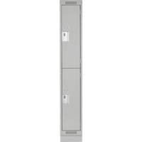 Casiers Clean Line, 2 niveaux, 12" x 18" x 76", Acier, Gris, Rivet (assembl&eacute;) Fastek