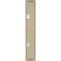 Casiers Clean Line, 2 niveaux, 12" x 18" x 72", Acier, Beige, Rivet (assembl&eacute;) Fastek