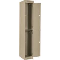Clean Line Lockers, 2 -tier, Bank of 4, 48" x 18" x 72", Steel, Beige, Rivet (Assembled) Fastek