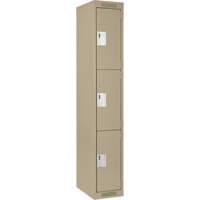 Casiers Clean Line, 3 niveaux, 12" x 18" x 72", Acier, Beige, Rivet (assembl&eacute;) Fastek