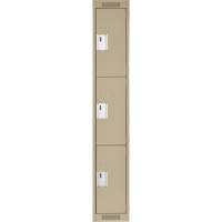 Casiers Clean Line, 3 niveaux, 12" x 18" x 72", Acier, Beige, Rivet (assembl&eacute;) Fastek