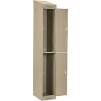 Casiers Clean Line, 2 niveaux, Bloc de 4, 48" x 18" x 78", Acier, Beige, Rivet (assembl&eacute;) Fastek