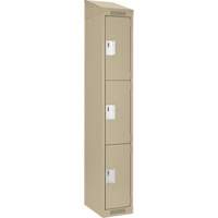 Casiers Clean Line, 3 niveaux, 12" x 18" x 78", Acier, Beige, Rivet (assembl&eacute;) Fastek