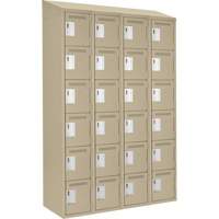 Petits casiers Clean Line, 6 niveaux, Bloc de 4, 48" x 18" x 78", Acier, Beige, Rivet (assembl&eacute;) Fastek