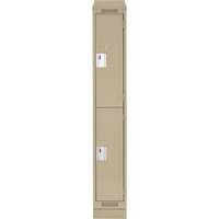Casiers Clean Line, 2 niveaux, 12" x 18" x 82", Acier, Beige, Rivet (assembl&eacute;) Fastek