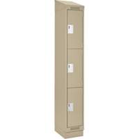 Casiers Clean Line, 3 niveaux, 12" x 18" x 82", Acier, Beige, Rivet (assembl&eacute;) Fastek