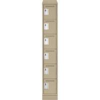 Clean Line Lockerette , 6 -tier, 12" x 18" x 82", Steel, Beige, Rivet (Assembled) Fastek