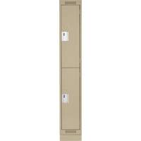 Casiers Clean Line, 2 niveaux, 12" x 18" x 76", Acier, Beige, Rivet (assembl&eacute;) Fastek