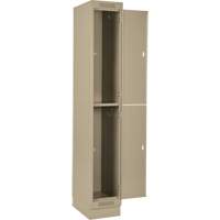 Clean Line Lockers, 2 -tier, Bank of 4, 48" x 18" x 76", Steel, Beige, Rivet (Assembled) Fastek