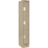 Casiers Clean Line, 3 niveaux, 12" x 18" x 76", Acier, Beige, Rivet (assembl&eacute;) Fastek
