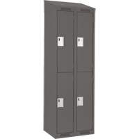 Clean Line Lockers, 2 -tier, Bank of 2, 24" x 18" x 78", Steel, Charcoal, Rivet (Assembled) Fastek