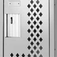 Clean Line™ Lockers, Bank of 2, 24" x 12" x 72", Steel, Grey, Rivet (Assembled), Perforated FK225 | Fastek