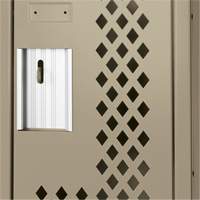 Clean Line™ Lockers, Bank of 2, 24" x 15" x 72", Steel, Beige, Rivet (Assembled), Perforated FK753 | Fastek