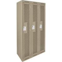 Casiers Clean Line, Bloc de 3, 36" x 12" x 72", Acier, Beige, Rivet (assembl&eacute;), Perfor&eacute; Fastek