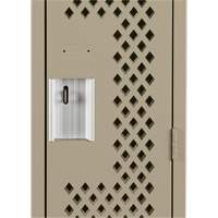 Clean Line™ Lockers, Bank of 2, 24" x 15" x 72", Steel, Beige, Rivet (Assembled), Perforated FK753 | Fastek