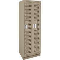Casiers Clean Line, Bloc de 2, 24" x 15" x 76", Acier, Beige, Rivet (assembl&eacute;), Perfor&eacute; Fastek