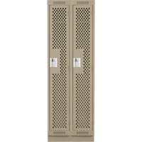 Casiers Clean Line, Bloc de 2, 24" x 15" x 76", Acier, Beige, Rivet (assembl&eacute;), Perfor&eacute; Fastek