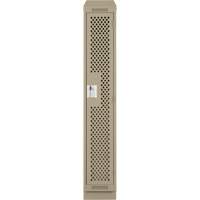 Clean Line Lockers, 12" x 12" x 82", Steel, Beige, Rivet (Assembled), Perforated Fastek