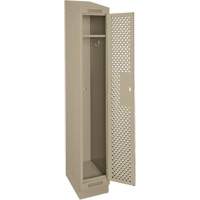Clean Line Lockers, 12" x 12" x 82", Steel, Beige, Rivet (Assembled), Perforated Fastek