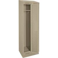 Clean Line Lockers, Bank of 2, 24" x 12" x 82", Steel, Beige, Rivet (Assembled), Perforated Fastek
