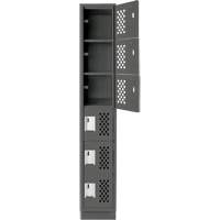 Assembled Lockerettes Clean Line Perforated Economy Lockers, 6 -tier, 18" x 72" x 12", Steel Fastek