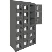 Assembled Lockerettes Clean Line Perforated Economy Lockers, 6 -tier, Bank of 3, 18" x 72" x 12", Steel Fastek