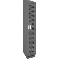 Clean Line Lockers, 12" x 12" x 82", Steel, Charcoal, Rivet (Assembled), Perforated Fastek