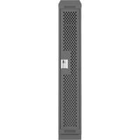 Clean Line Lockers, 12" x 12" x 82", Steel, Charcoal, Rivet (Assembled), Perforated Fastek