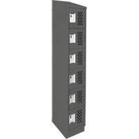 Assembled Lockerettes Clean Line Perforated Economy Lockers, 6 -tier, 18" x 72" x 12", Steel Fastek