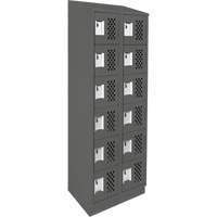 Assembled Lockerettes Clean Line Perforated Economy Lockers, 6 -tier, Bank of 2, 18" x 72" x 12", Steel Fastek