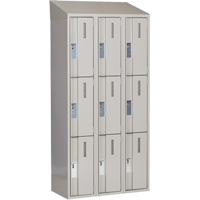 Concorde Heavy-Duty Lockers, 3 -tier, Bank of 3, 36" x 18" x 78", Steel, Grey, Welded (Assembled) Fastek