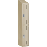 Casiers robustes Concorde, 2 niveaux, 12" x 18" x 78", Acier, Beige, Soud&eacute; (assembl&eacute;) Fastek
