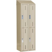 Casiers robustes Concorde, 2 niveaux, Bloc de 2, 24" x 18" x 78", Acier, Beige, Soud&eacute; (assembl&eacute;) Fastek