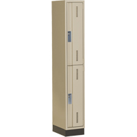 Casiers robustes Concorde, 2 niveaux, 12" x 18" x 76", Acier, Beige, Soud&eacute; (assembl&eacute;) Fastek