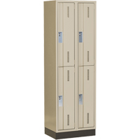 Casiers robustes Concorde, 2 niveaux, Bloc de 2, 24" x 18" x 76", Acier, Beige, Soud&eacute; (assembl&eacute;) Fastek