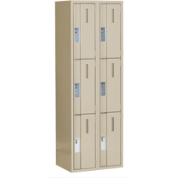 Casiers robustes Concorde, 3 niveaux, Bloc de 2, 24" x 18" x 72", Acier, Beige, Soud&eacute; (assembl&eacute;) Fastek