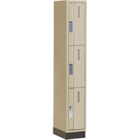 Casiers robustes Concorde, 3 niveaux, 12" x 18" x 76", Acier, Beige, Soud&eacute; (assembl&eacute;) Fastek