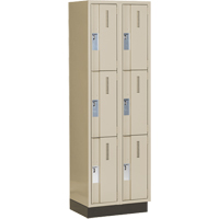 Casiers robustes Concorde, 3 niveaux, Bloc de 2, 24" x 18" x 76", Acier, Beige, Soud&eacute; (assembl&eacute;) Fastek