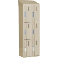 Casiers robustes Concorde, 3 niveaux, Bloc de 2, 24" x 18" x 78", Acier, Beige, Soud&eacute; (assembl&eacute;) Fastek